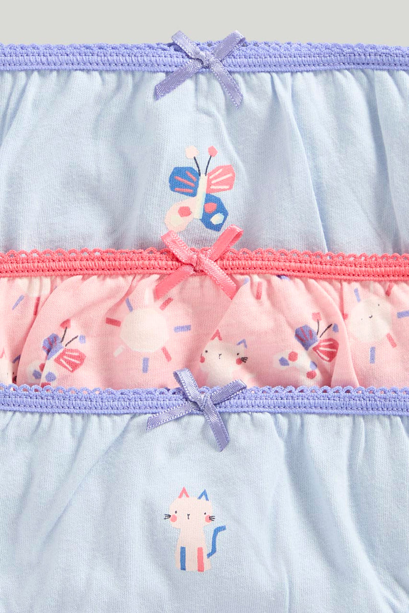 Babyhug  Cotton Knit Antibacterial Animal Print & Striped Briefs Pack of 5 - Multicolour