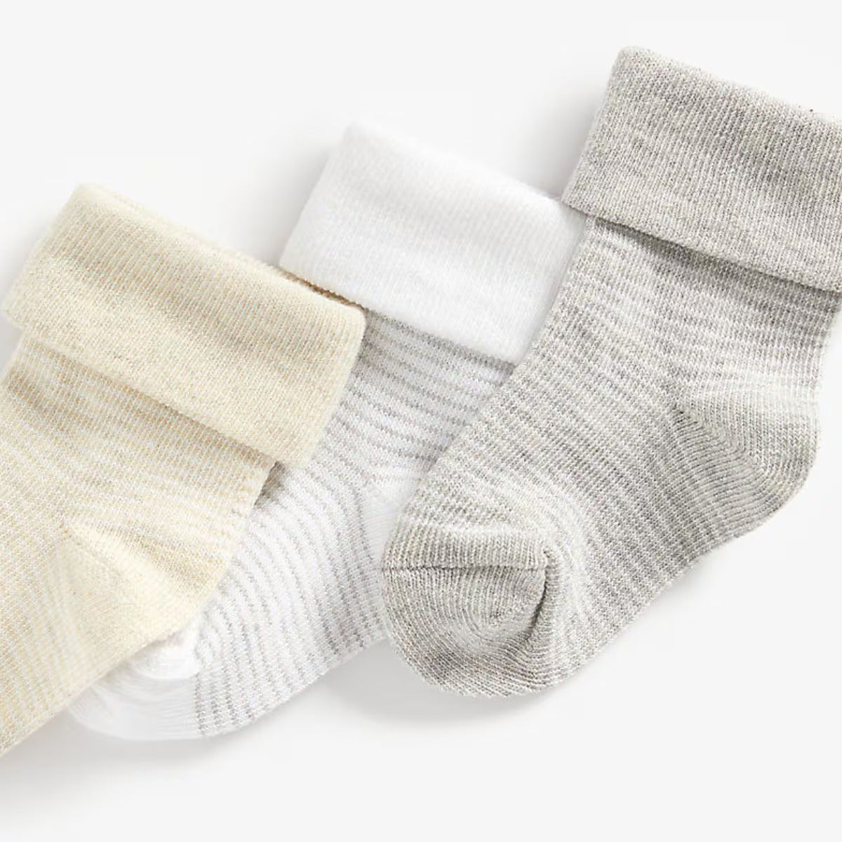 Mothercare Baby Unisex Striped Turn-Over-Top Baby Socks - 5 Pack