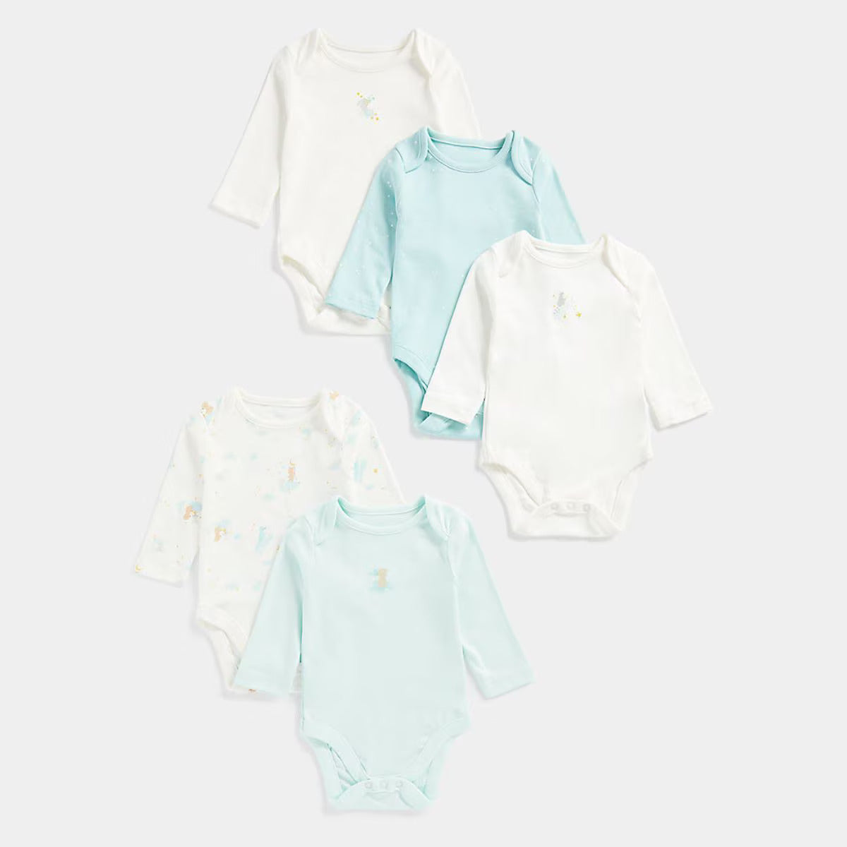 Mothercare Baby Unisex Winter Dreamscape Long Sleeve Bodysuit-5 Pack