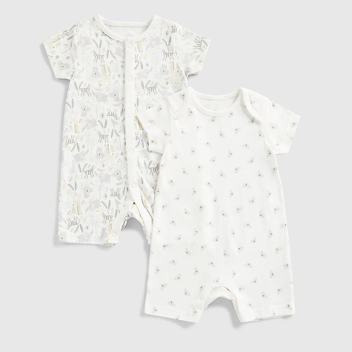 Mothercare Baby Unisex Safari Rompers - 2 Pack