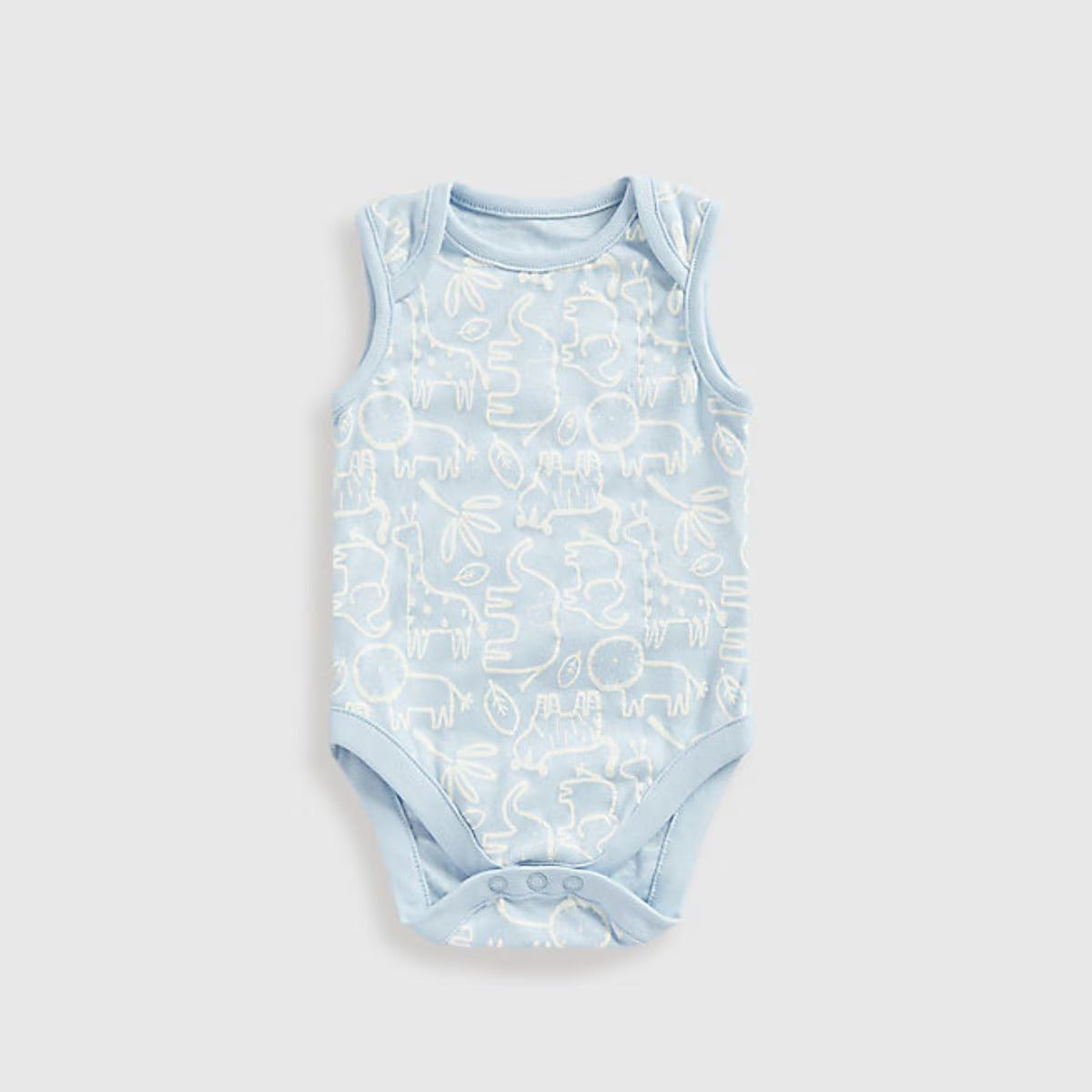 Baby Boy Safari Sleeveless Bodysuits - 5 Pack