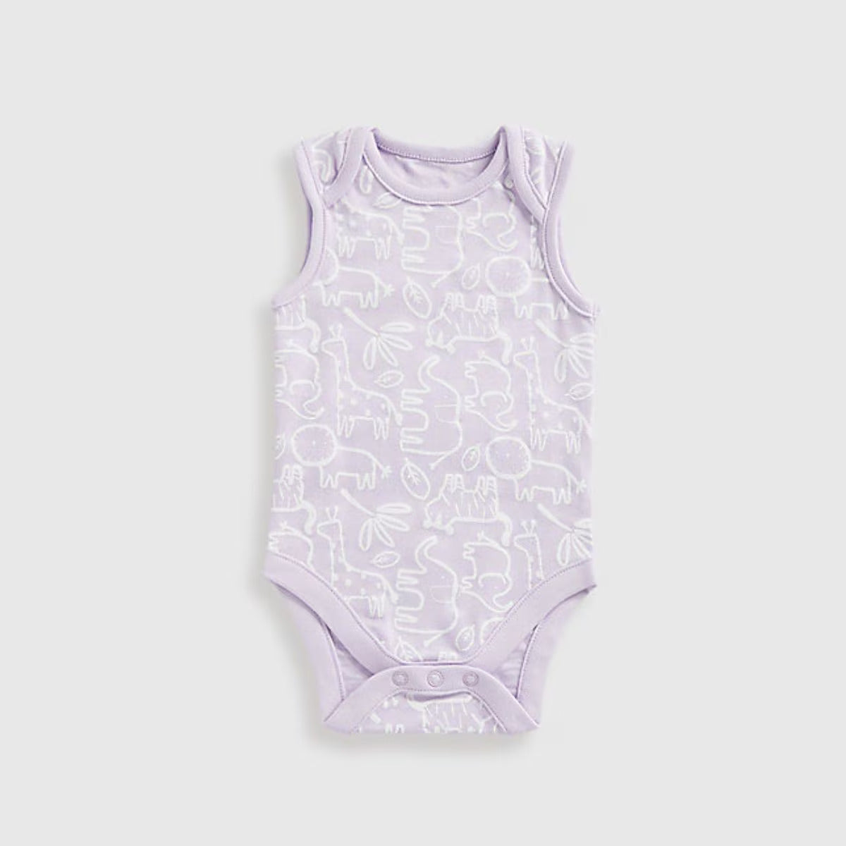 Baby Girl Safari Sleeveless Bodysuits - 5 Pack