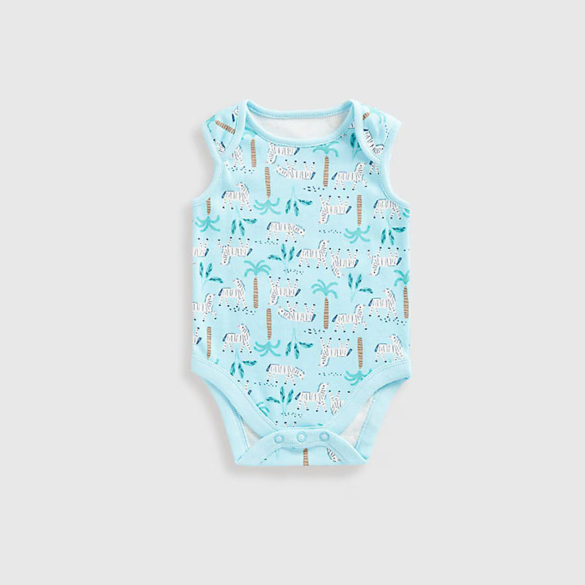Baby Boy Sleeveless Zebra Bodysuits - 5 Pack
