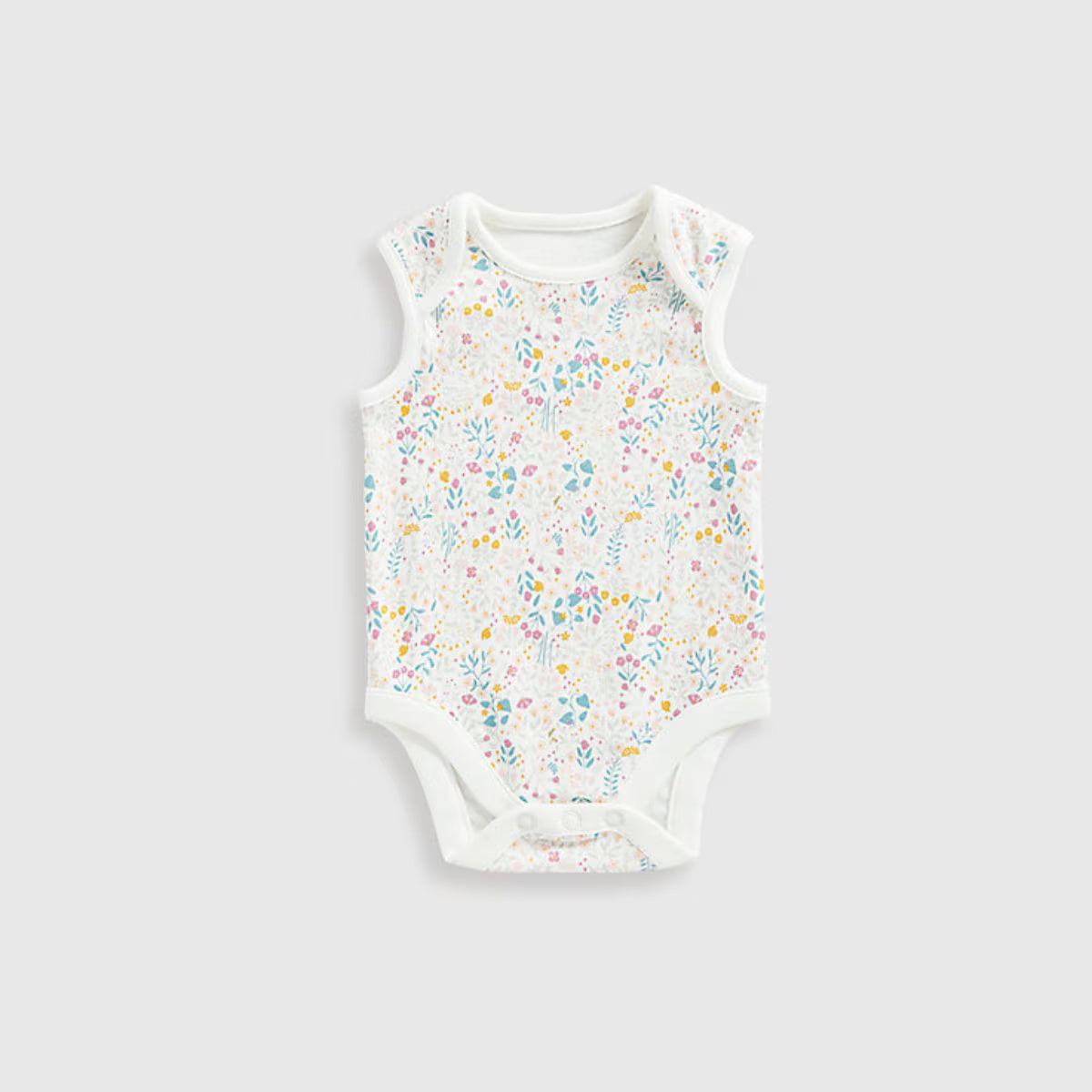 Baby Girl Sleeveless Wild Flower Bodysuits - 5 Pack