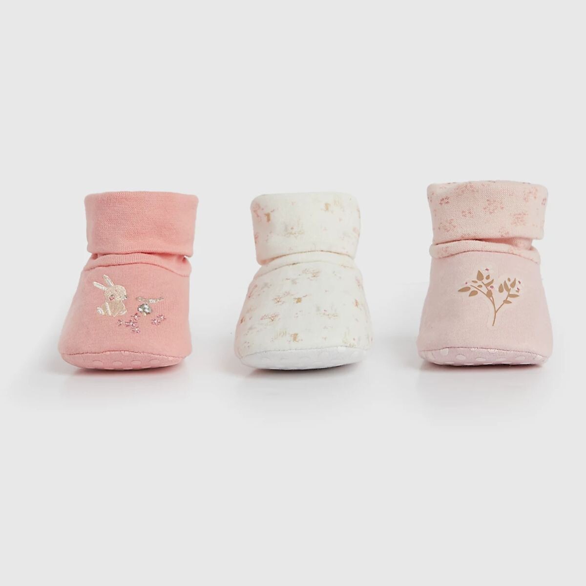 Baby Girl Bunny Baby Shoes - 3 pack