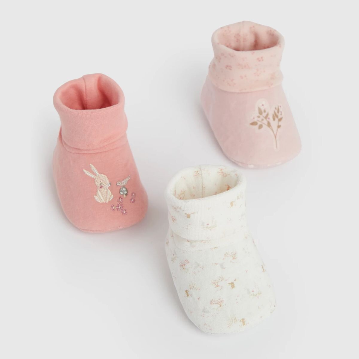 Baby Girl Bunny Baby Shoes - 3 pack
