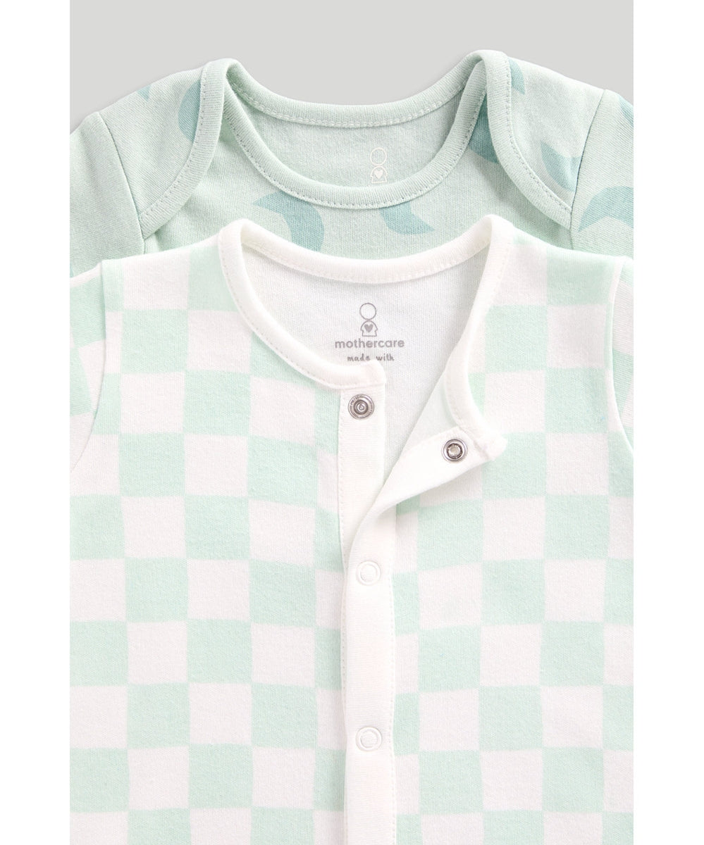 Mothercare Checked Rompers - 2 Pack