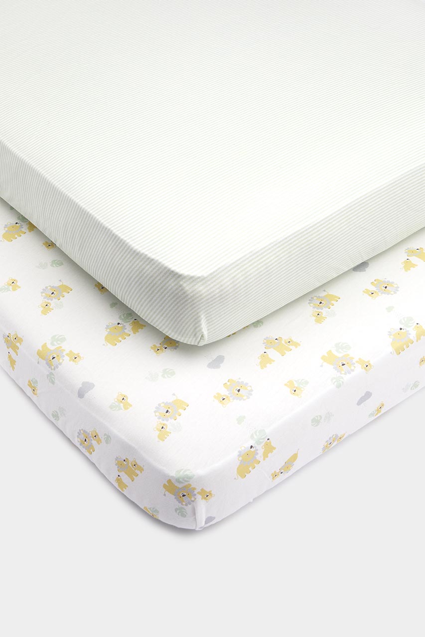 Mothercare Lion Fitted Cot Bed Sheets - 2 Pack