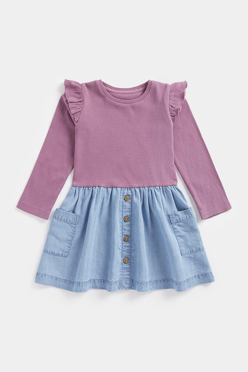 Jersey And Denim Twofer Dress