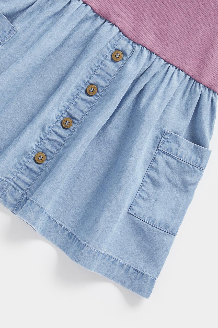 Jersey And Denim Twofer Dress