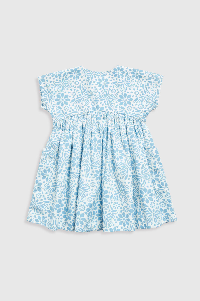 Blue Woven Cotton Dress