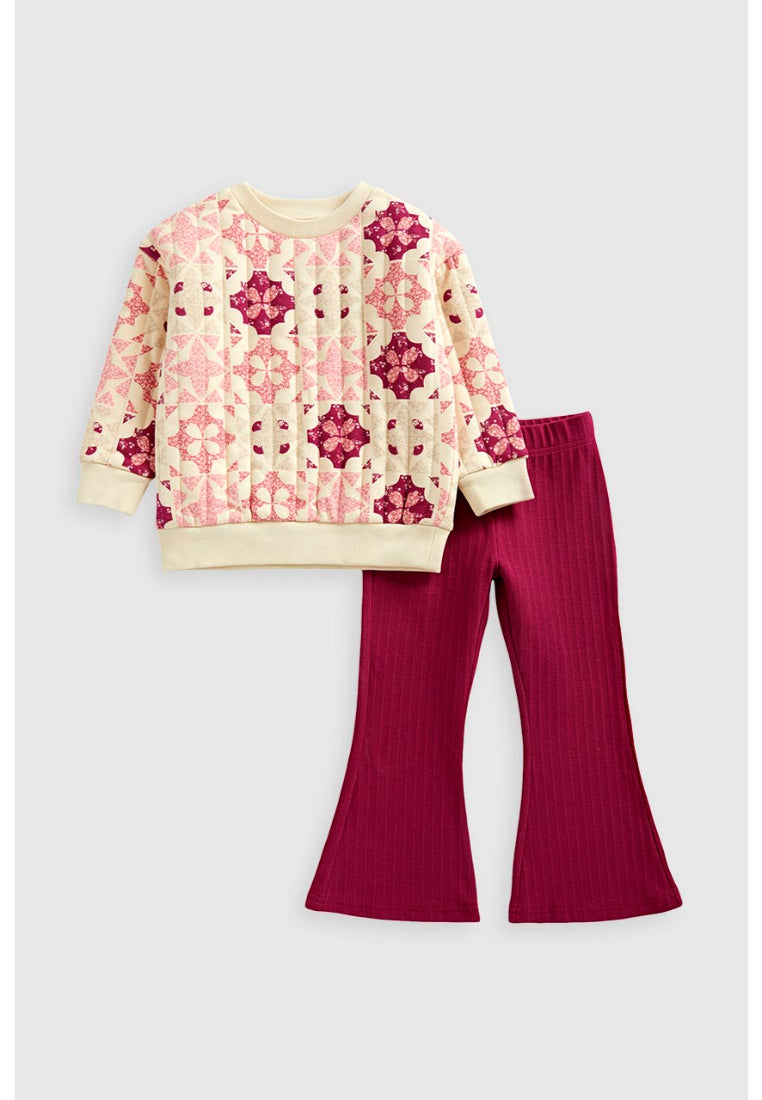 Berry Quilted Sweat Top and Leggings Set