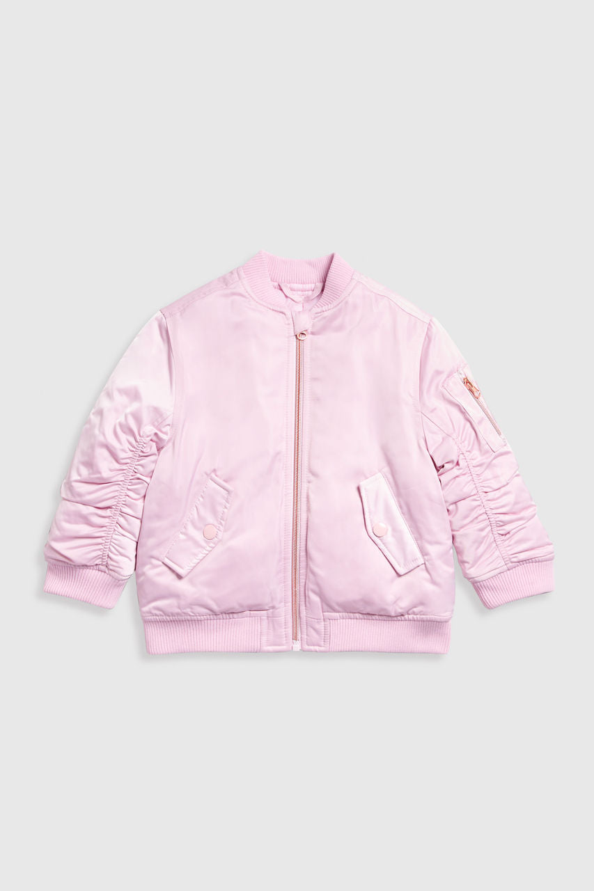 Pink Oversized Bomber Jacket