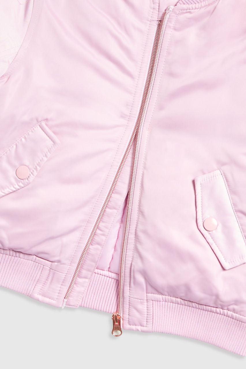 Pink Oversized Bomber Jacket