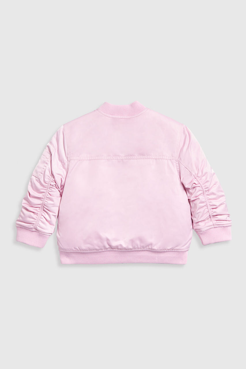 Pink Oversized Bomber Jacket