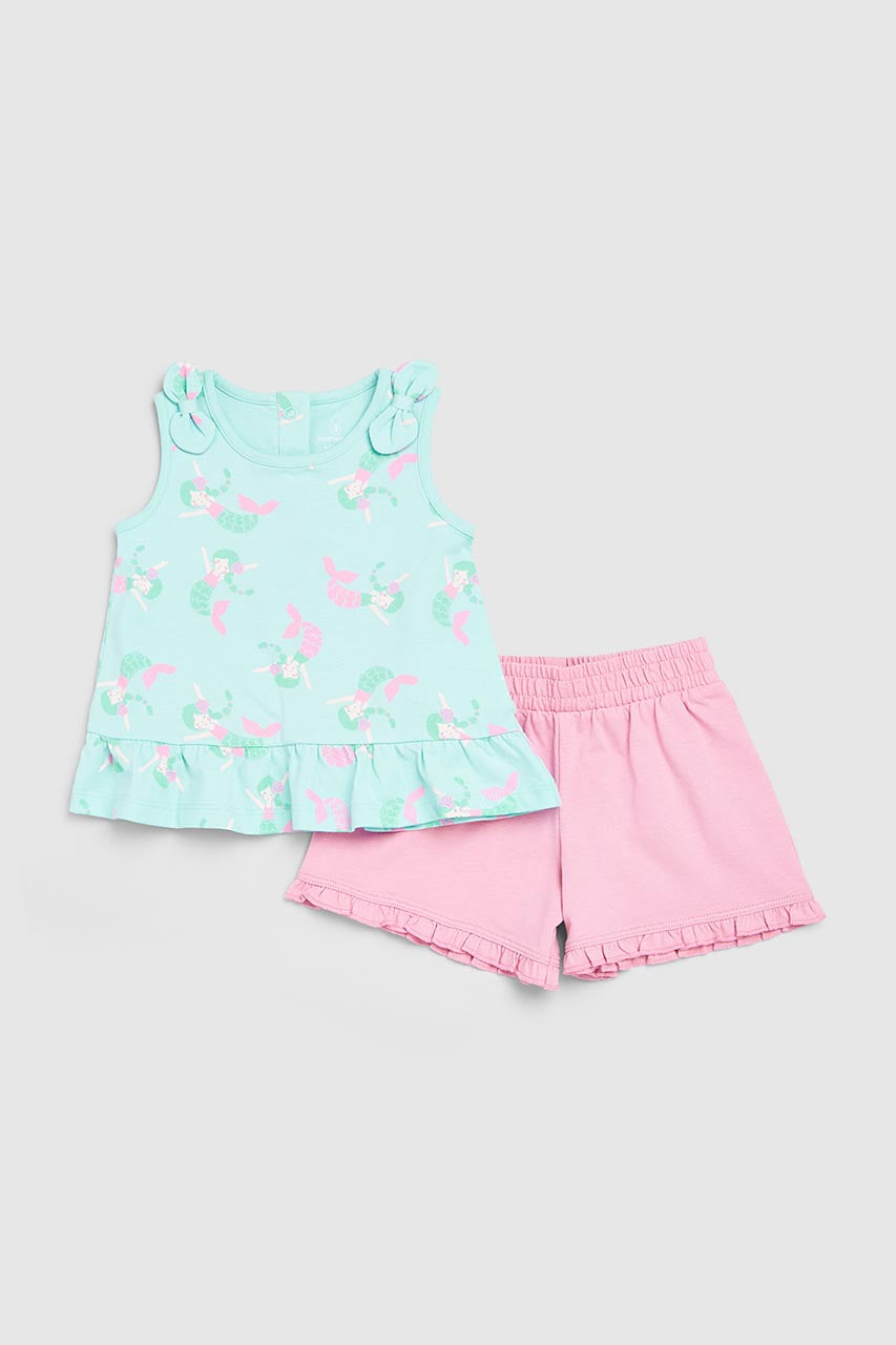 Mermaid Vest T-Shirt And Shorts Set