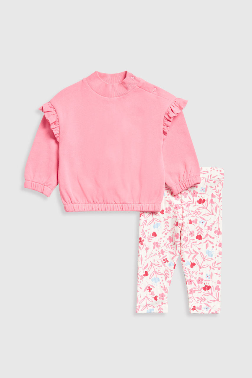 Pink Sweat Top and Leggings Set