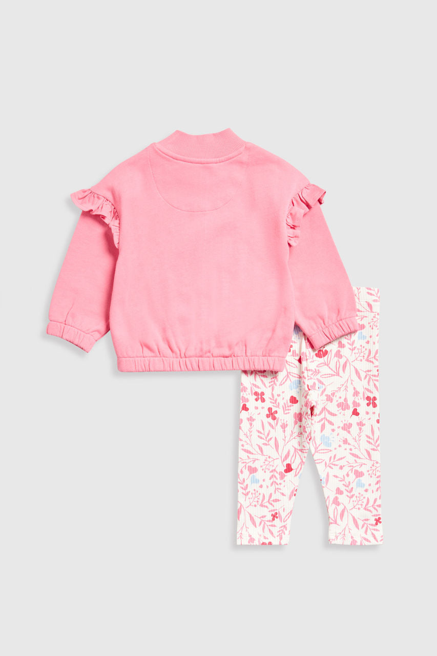 Pink Sweat Top and Leggings Set