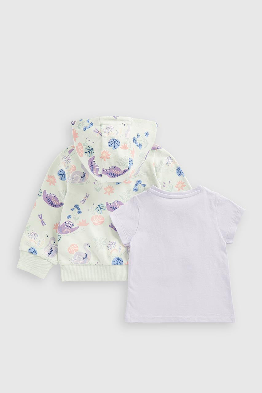 Swan Hoodie and T-Shirt Set