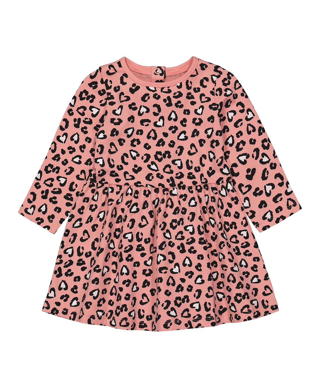 Pink Leopard-Print Jersey Dress