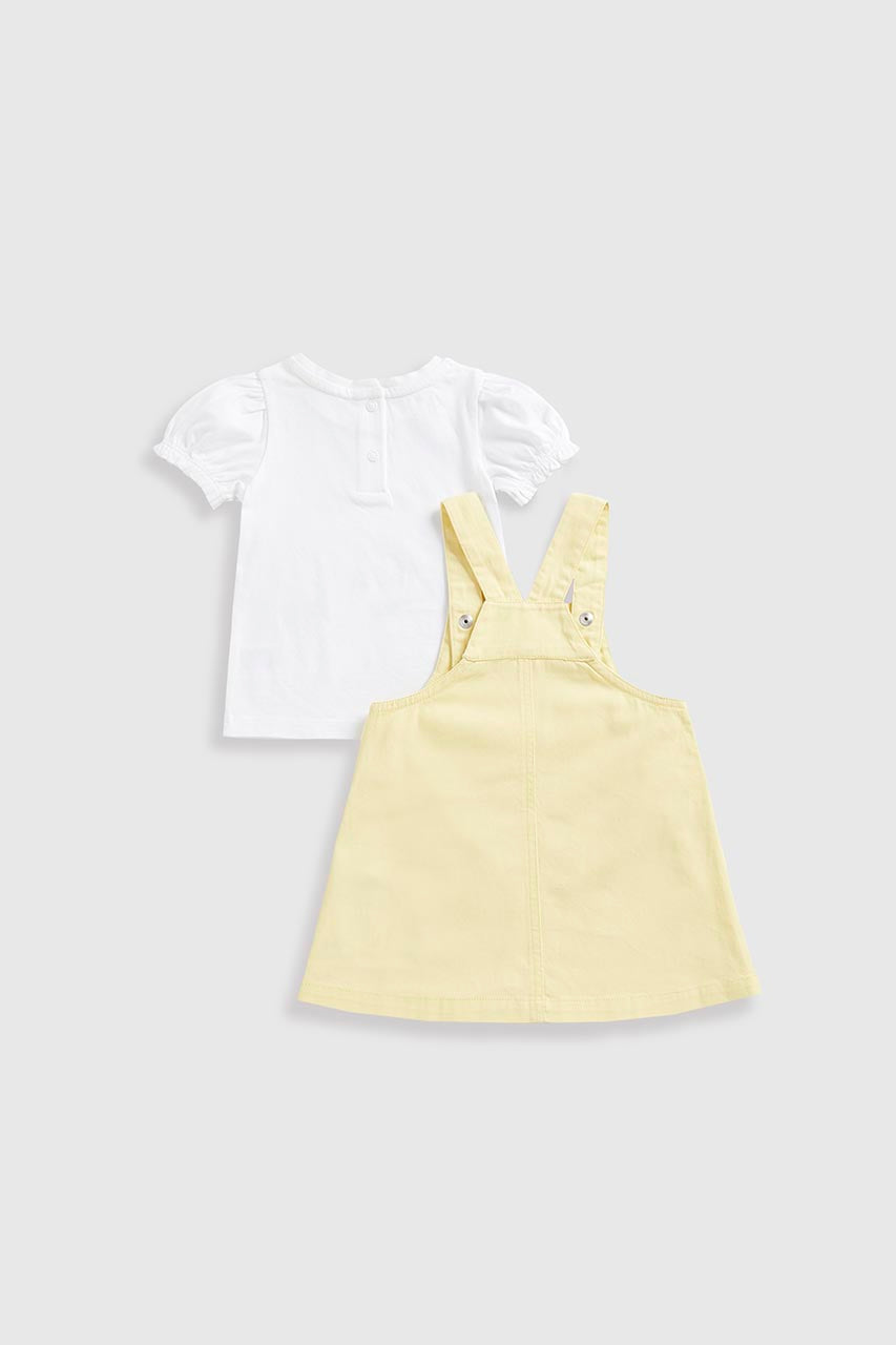 Denim Pinny Dress And T-Shirt Set