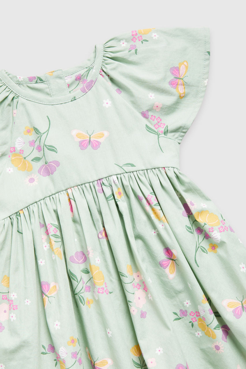 Green Floral Woven Dress