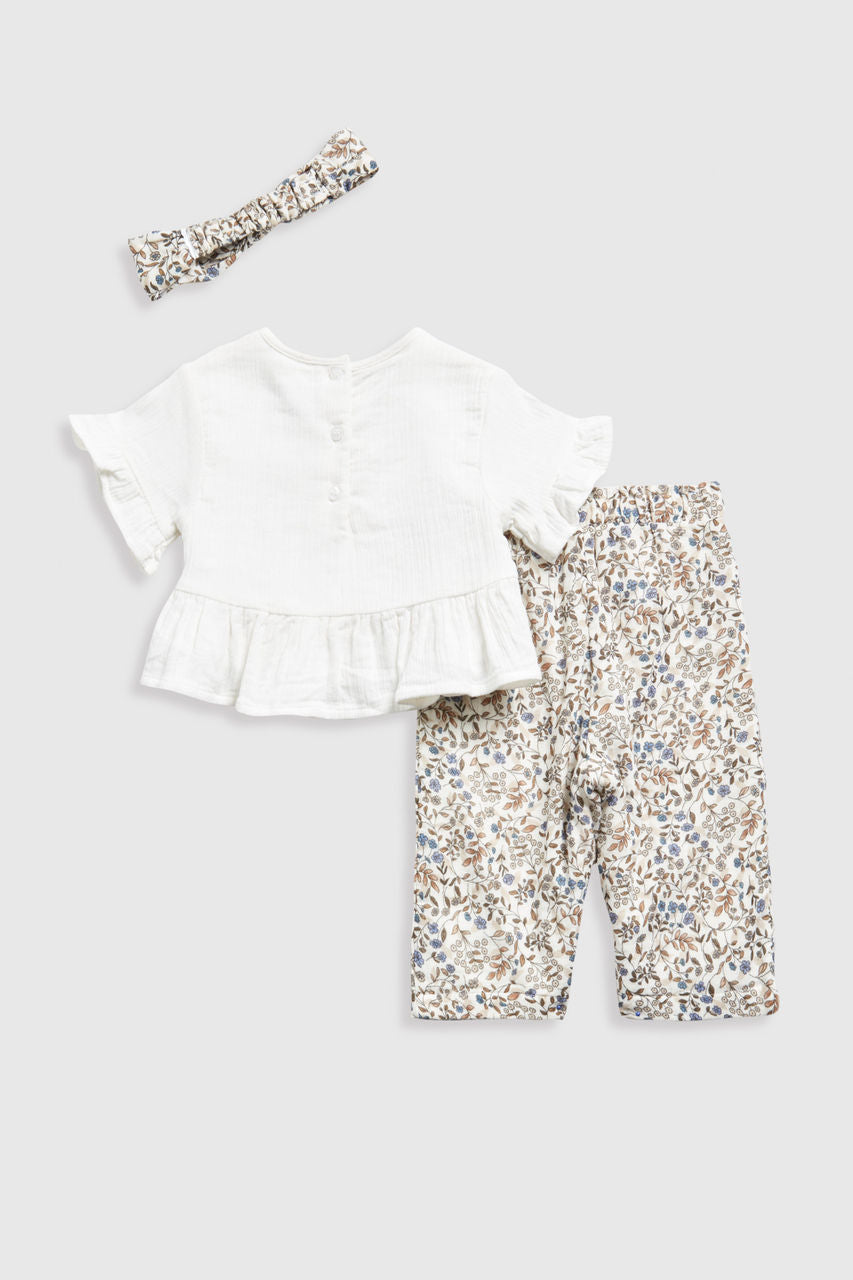 Woven Top, Trousers and Headband Set