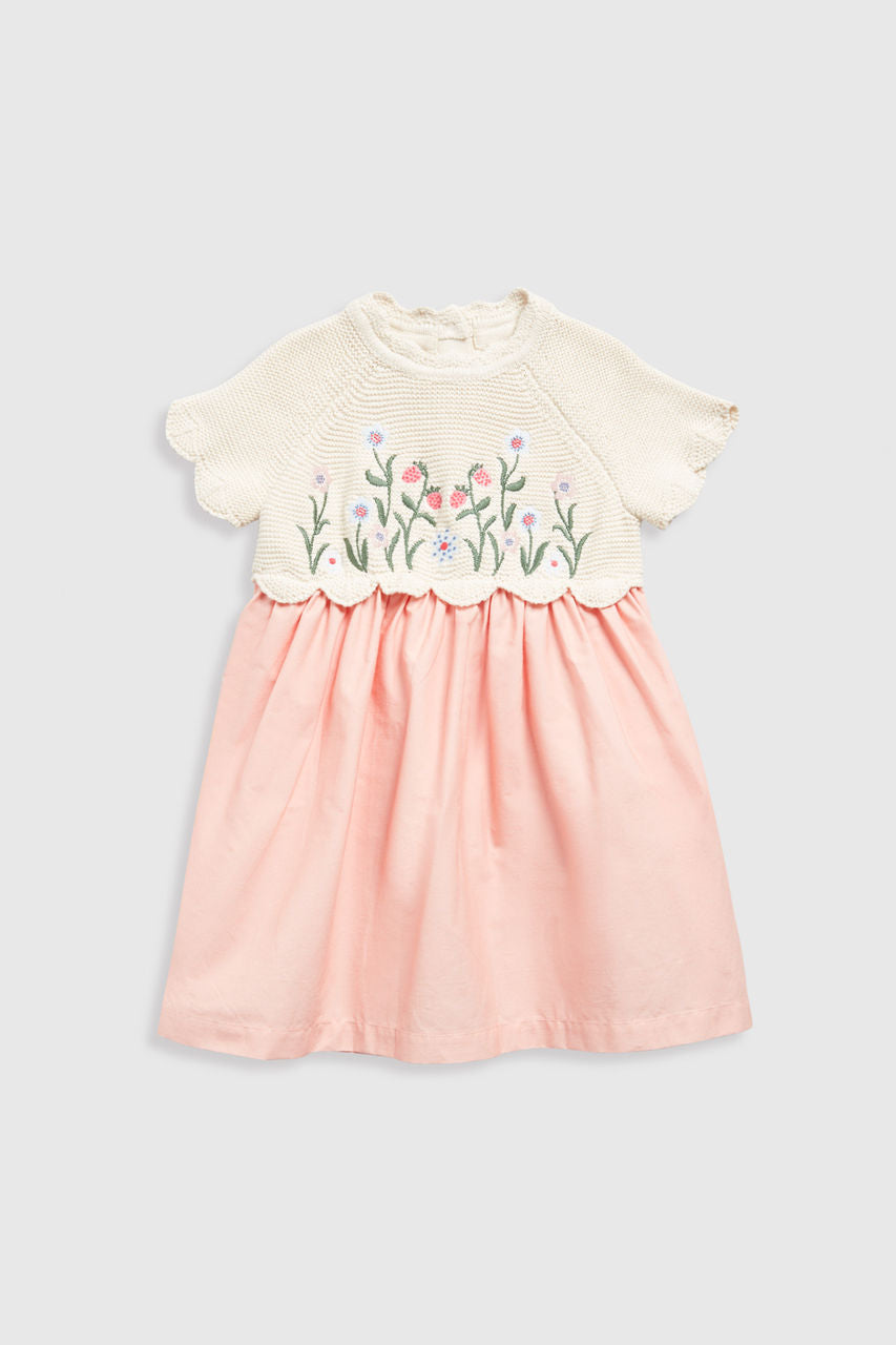 Embroidered Twofer Dress