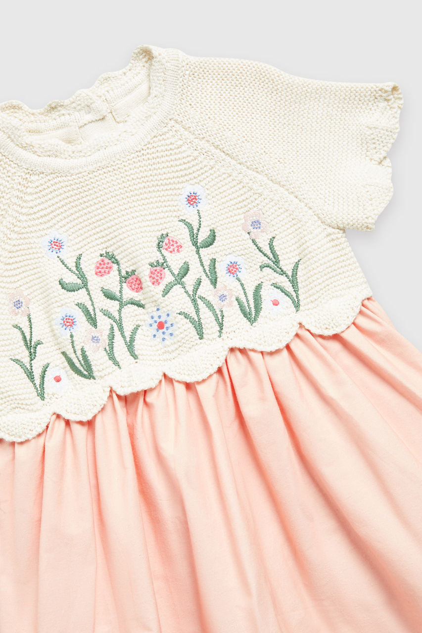 Embroidered Twofer Dress