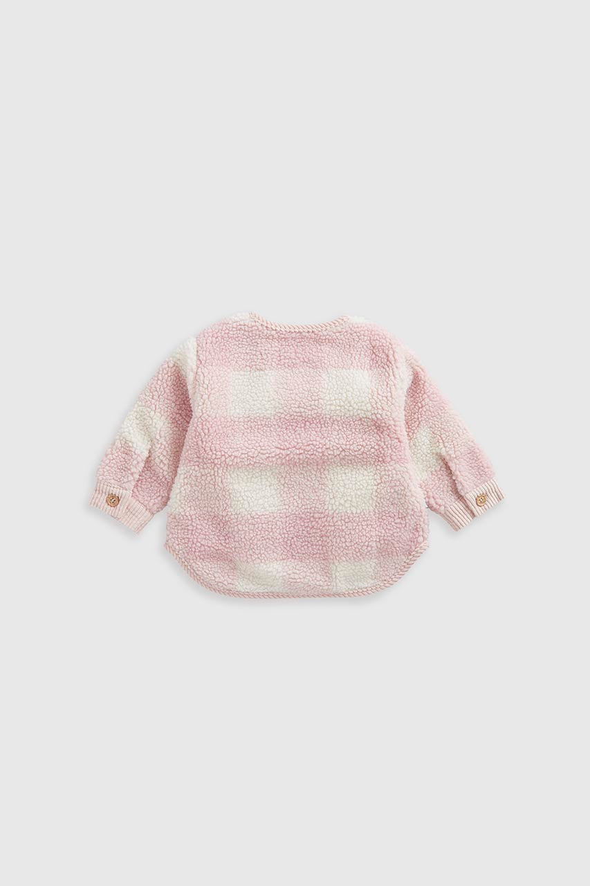 Pink Check Borg and Cord Jacket