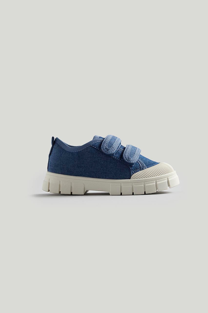 Blue Daisy Canvas Trainers