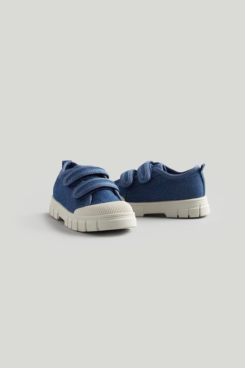Blue Daisy Canvas Trainers