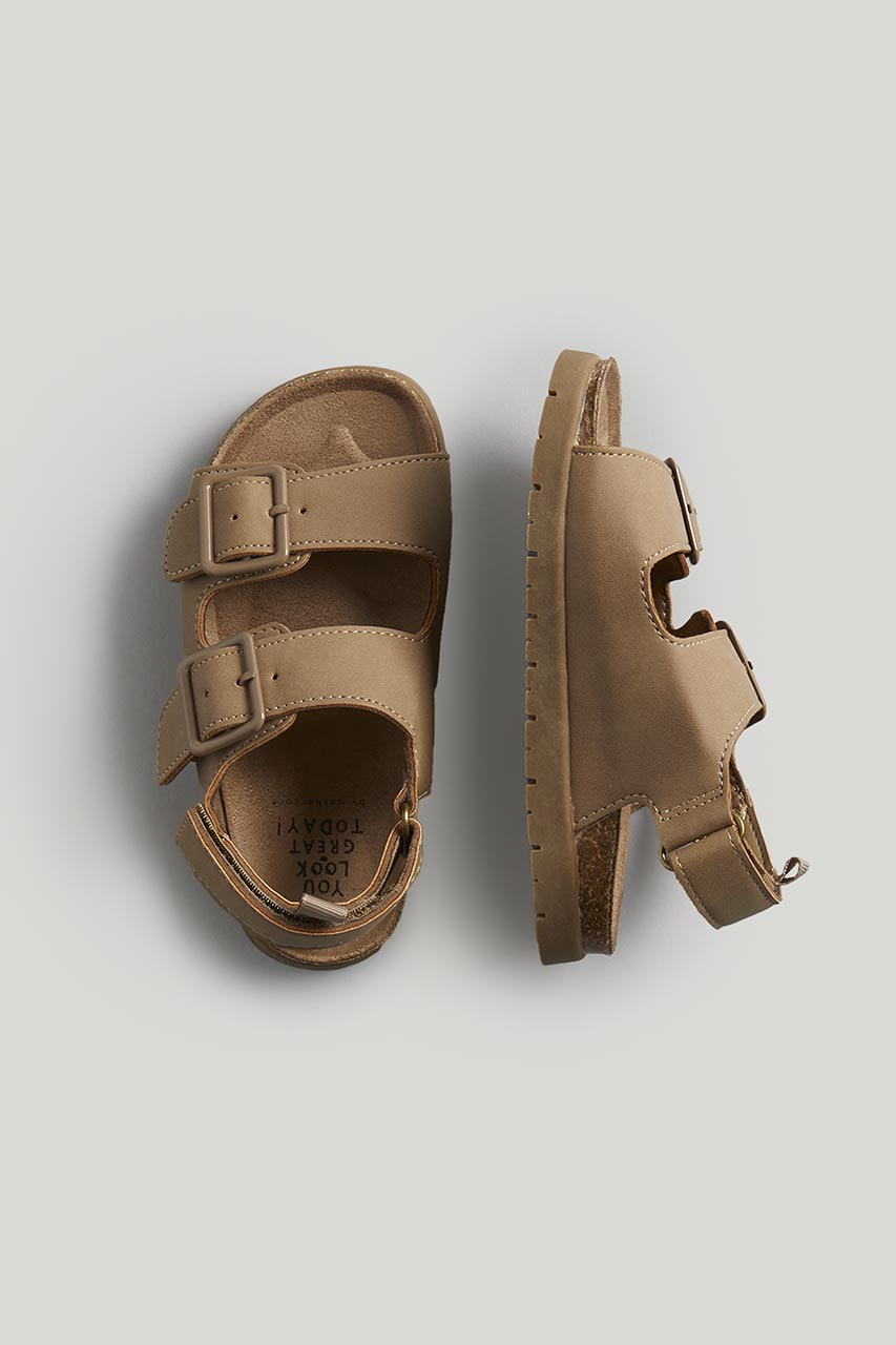 Brown Buckled Sandals
