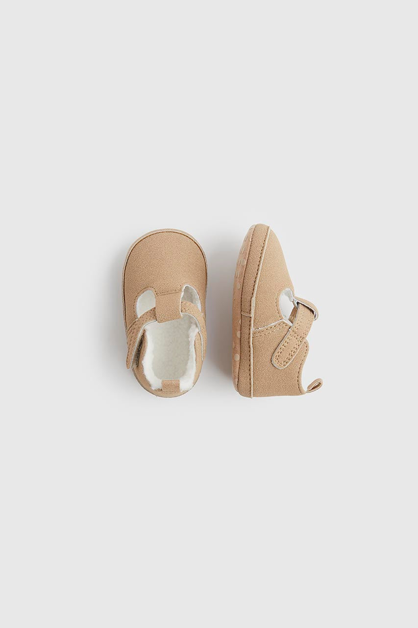 Brown T-Bar Baby Shoes