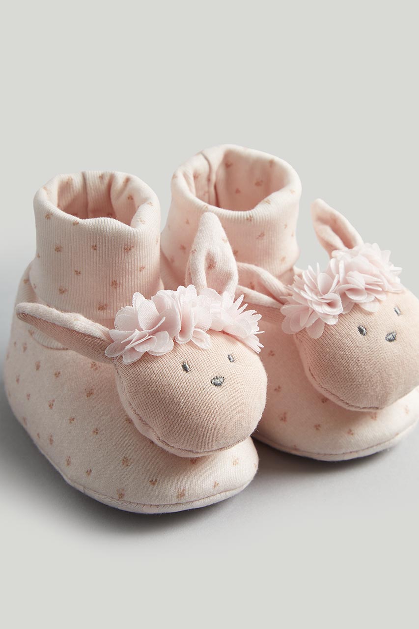 Bunny Rattle Sock-Top Booties