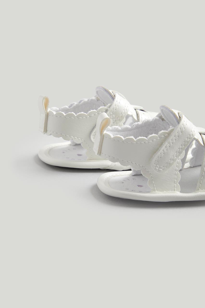 White Caged Pram Sandals