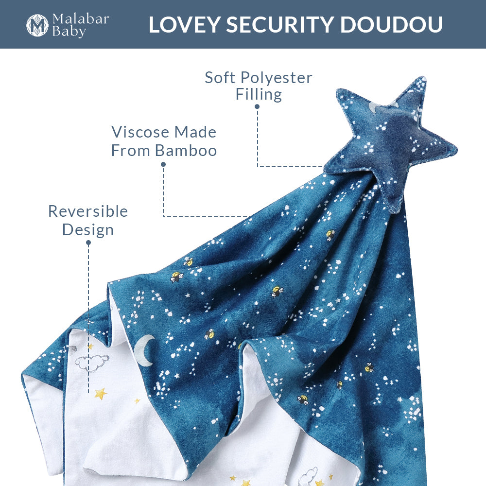 Malabar Baby Lovey Doudou Toy - Hot Air Balloon (Starry Night)