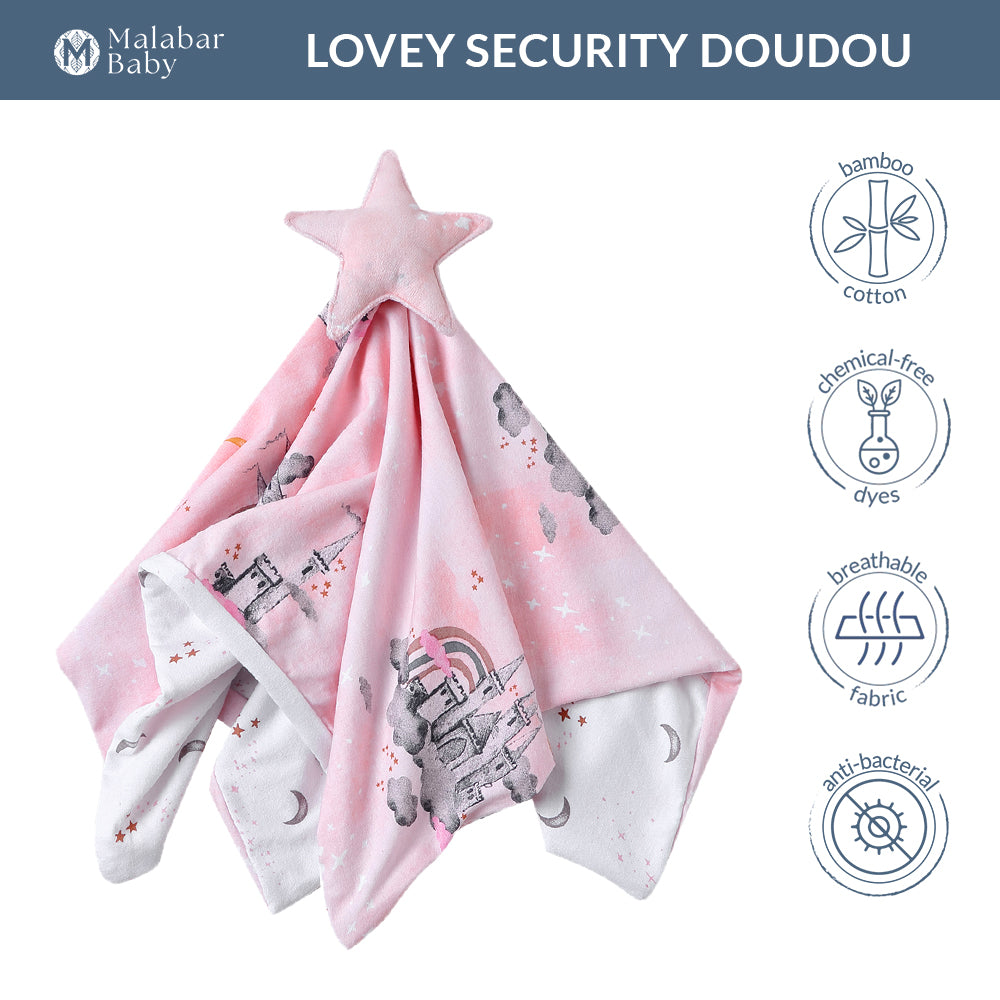 Malabar Baby Lovey Doudou Toy - Pink Castle