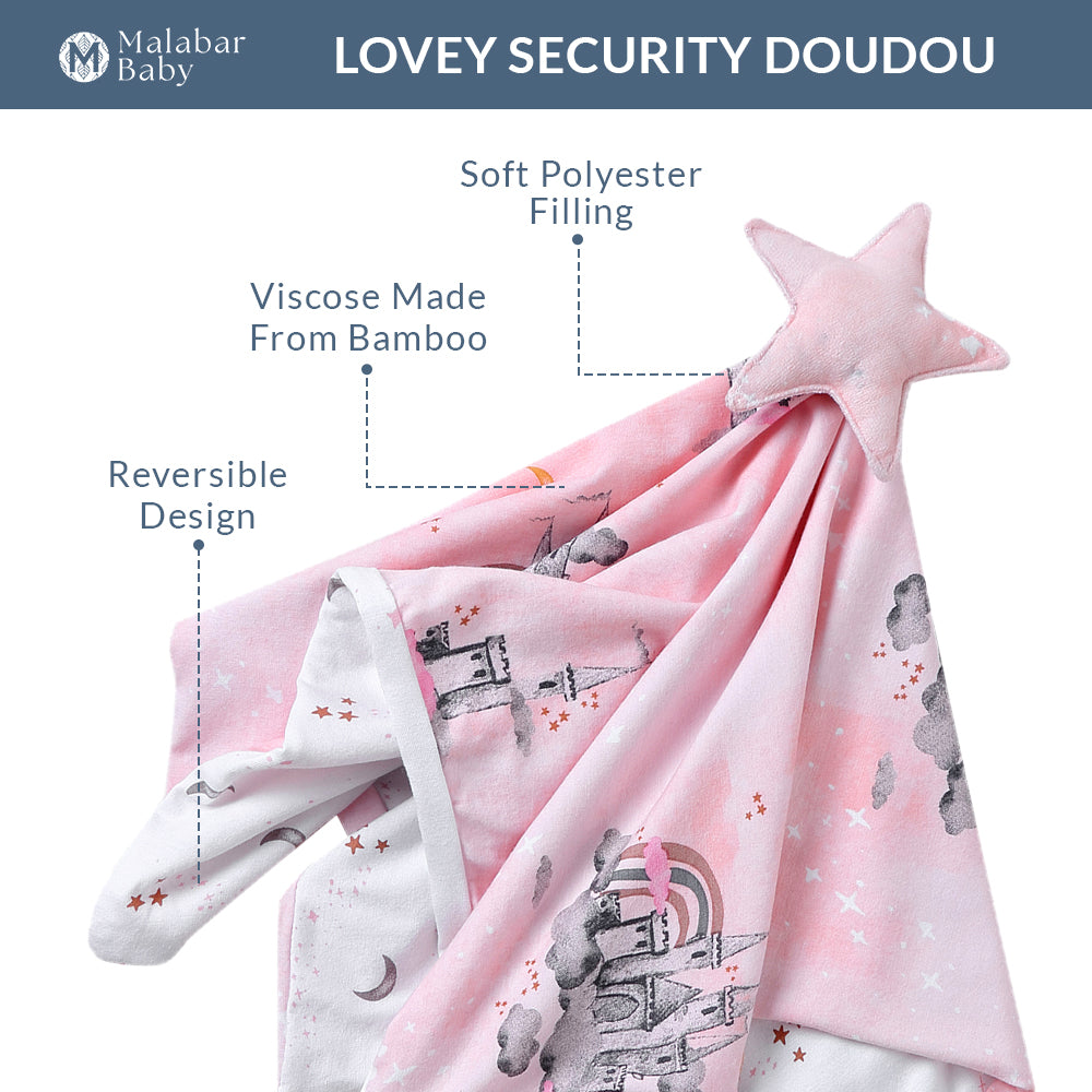 Malabar Baby Lovey Doudou Toy - Pink Castle