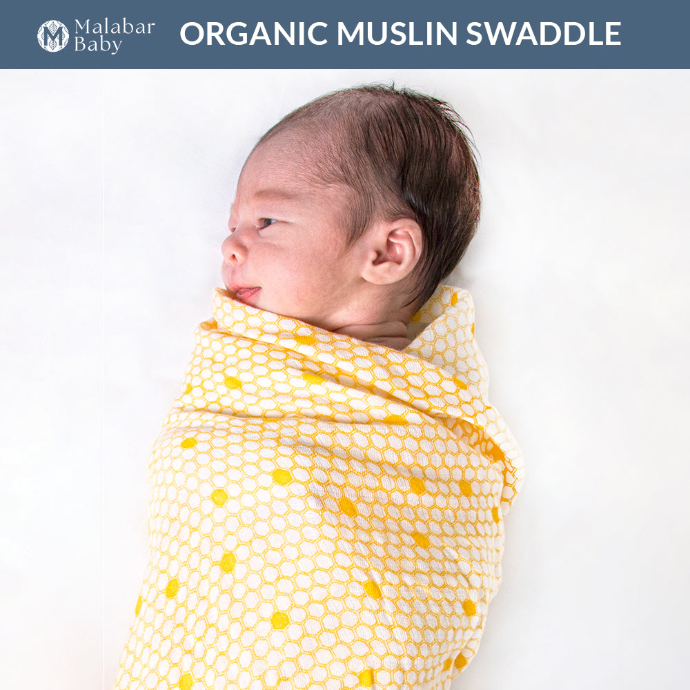 Malabar Baby Organic Muslin Single Swaddle - Hive