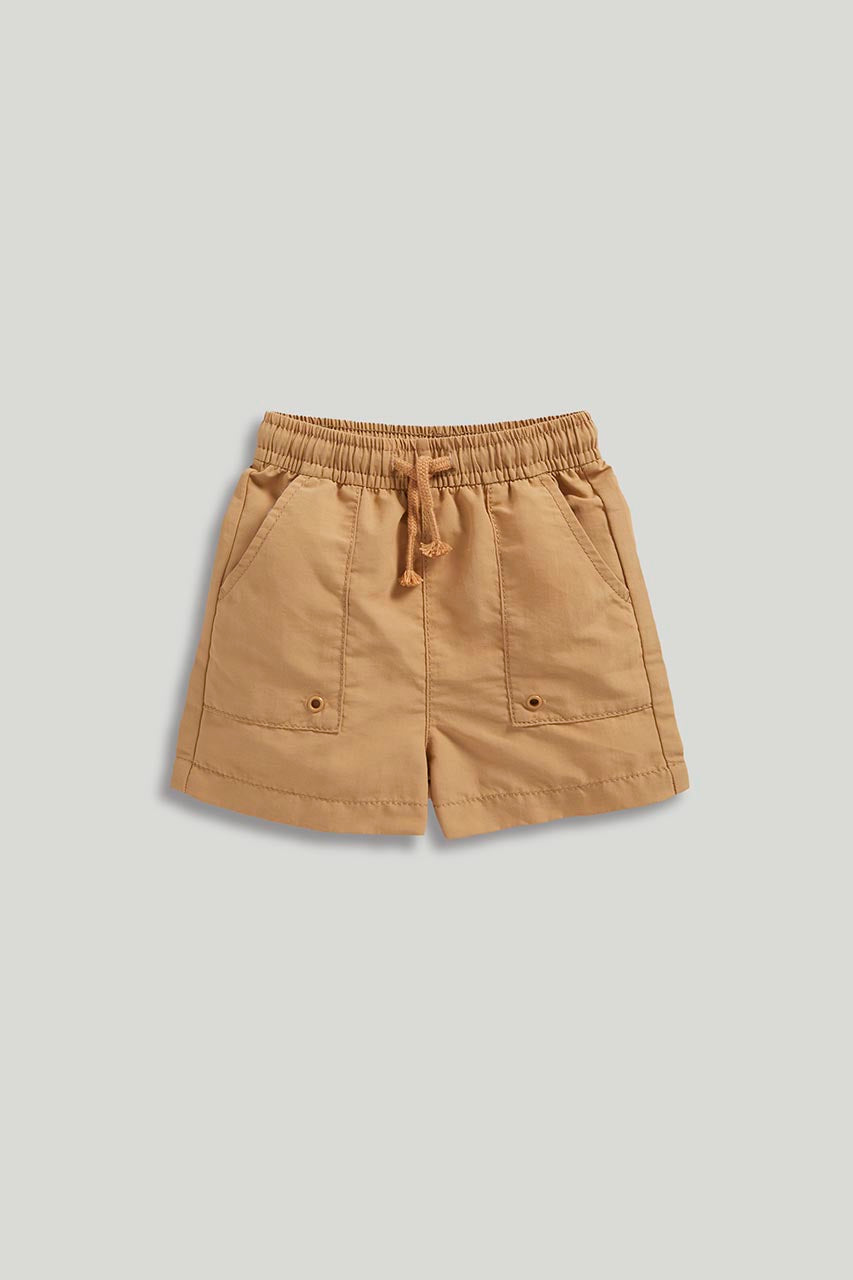 Tan Crinkle Shorts