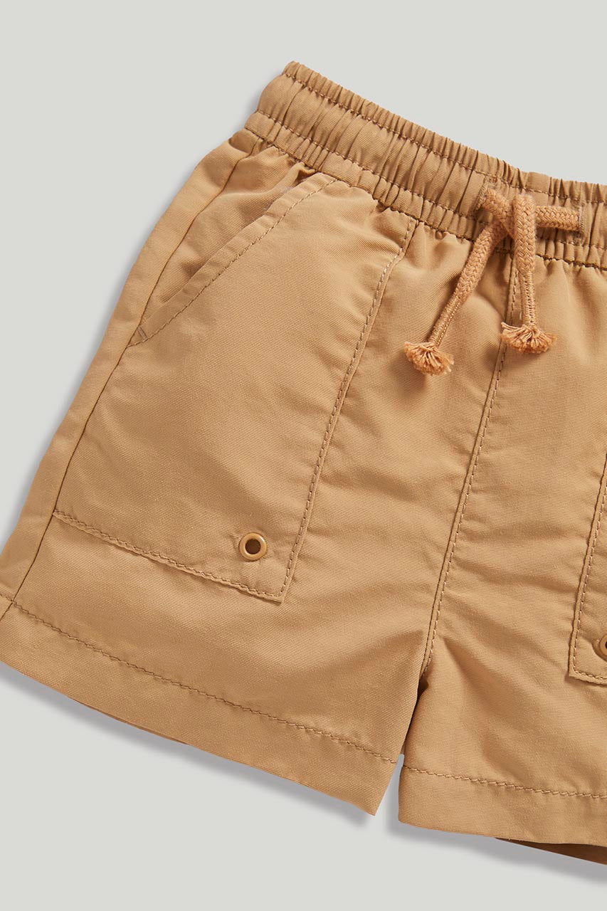 Tan Crinkle Shorts