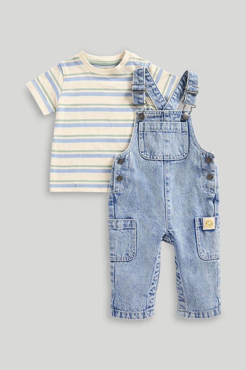 Denim Dungarees and T-Shirt Set