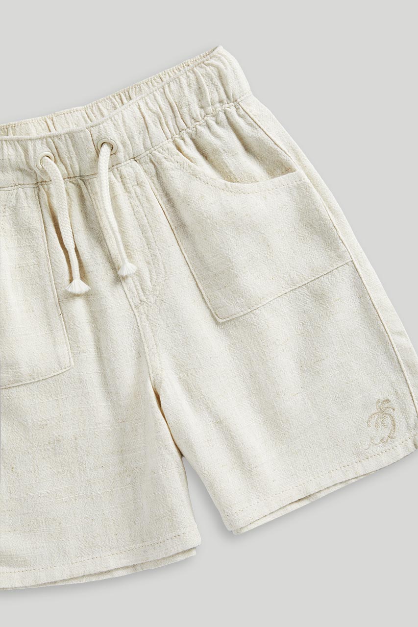 Cream Linen Blend Shorts