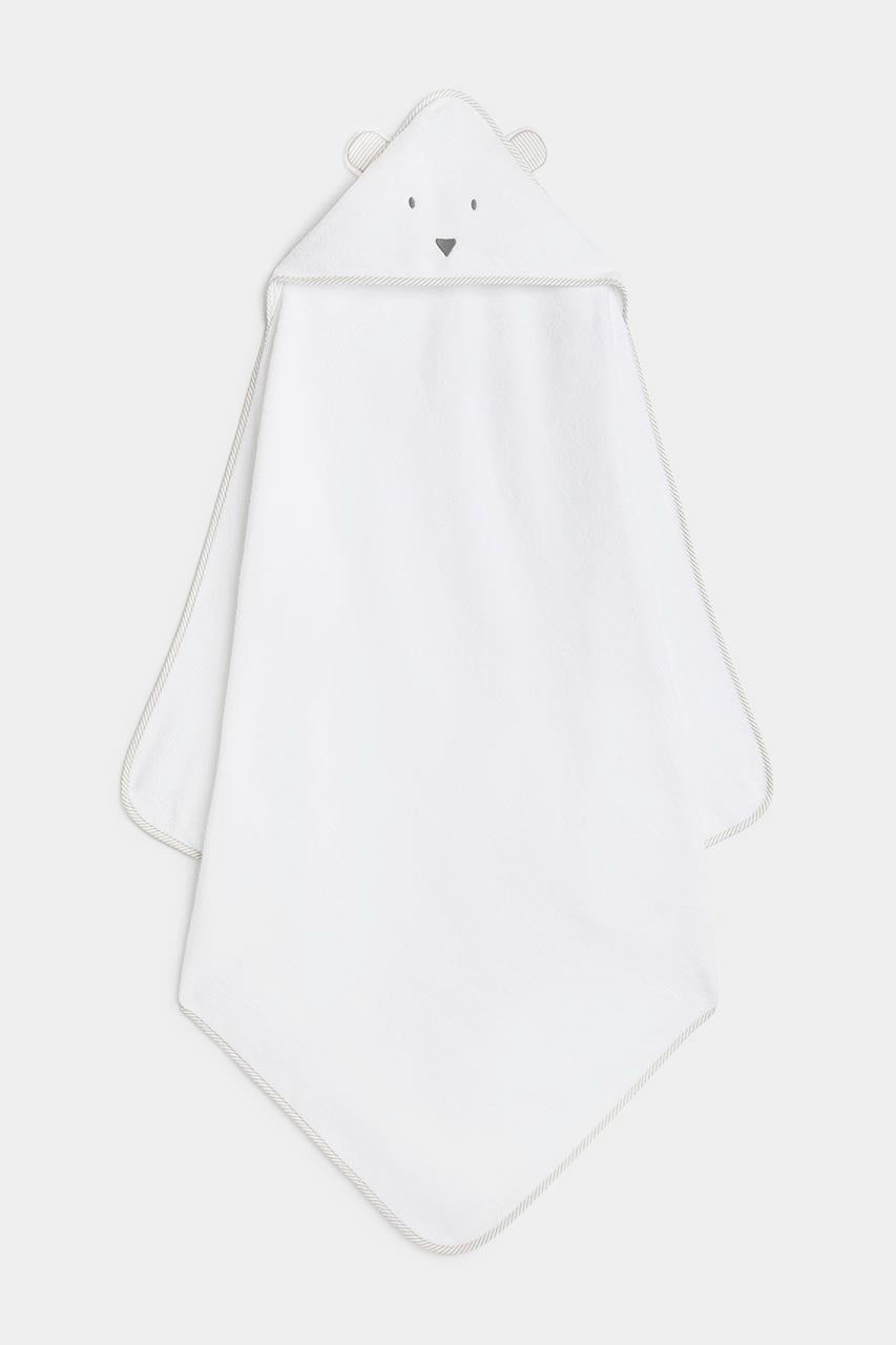 Mothercare Premium Cuddle And Dry Hooded Towel - White