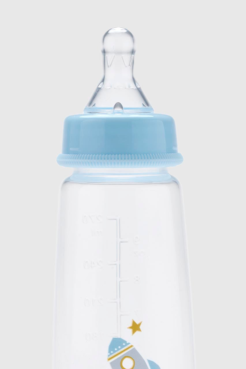 Mothercare Narrow Neck Bottles, Blue Rocket 3-pack