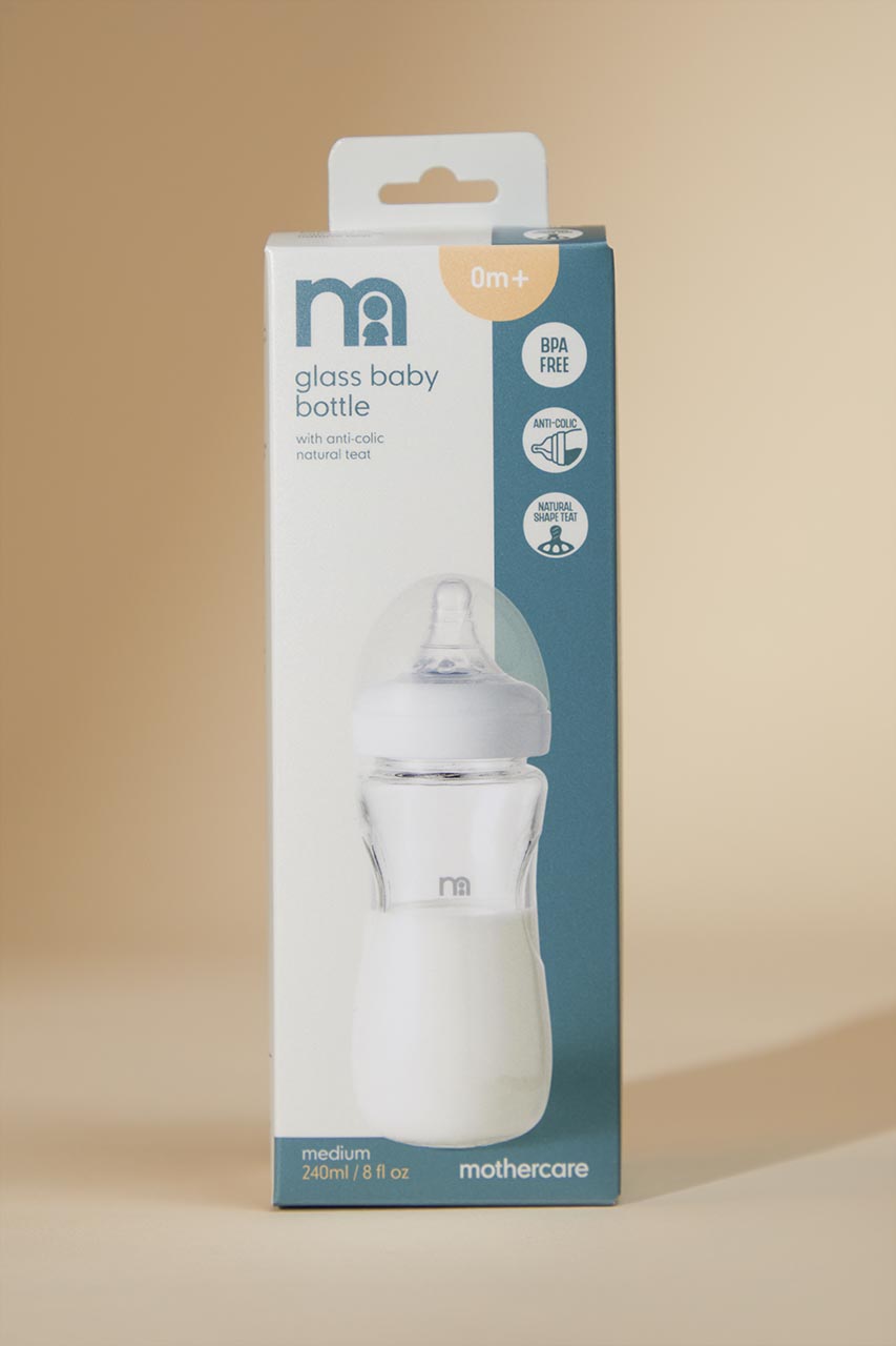 Mothercare Single Wide-Neck Glass Bottle 240ml