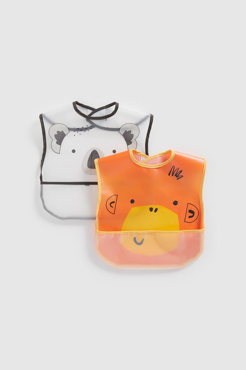 Mothercare Animals Crumb-Catcher Bibs - 2 Pack