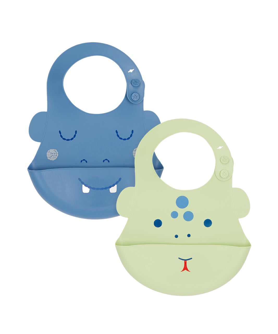 Mothercare Faces Crumb-Catcher Silicone Bibs - 2 Pack