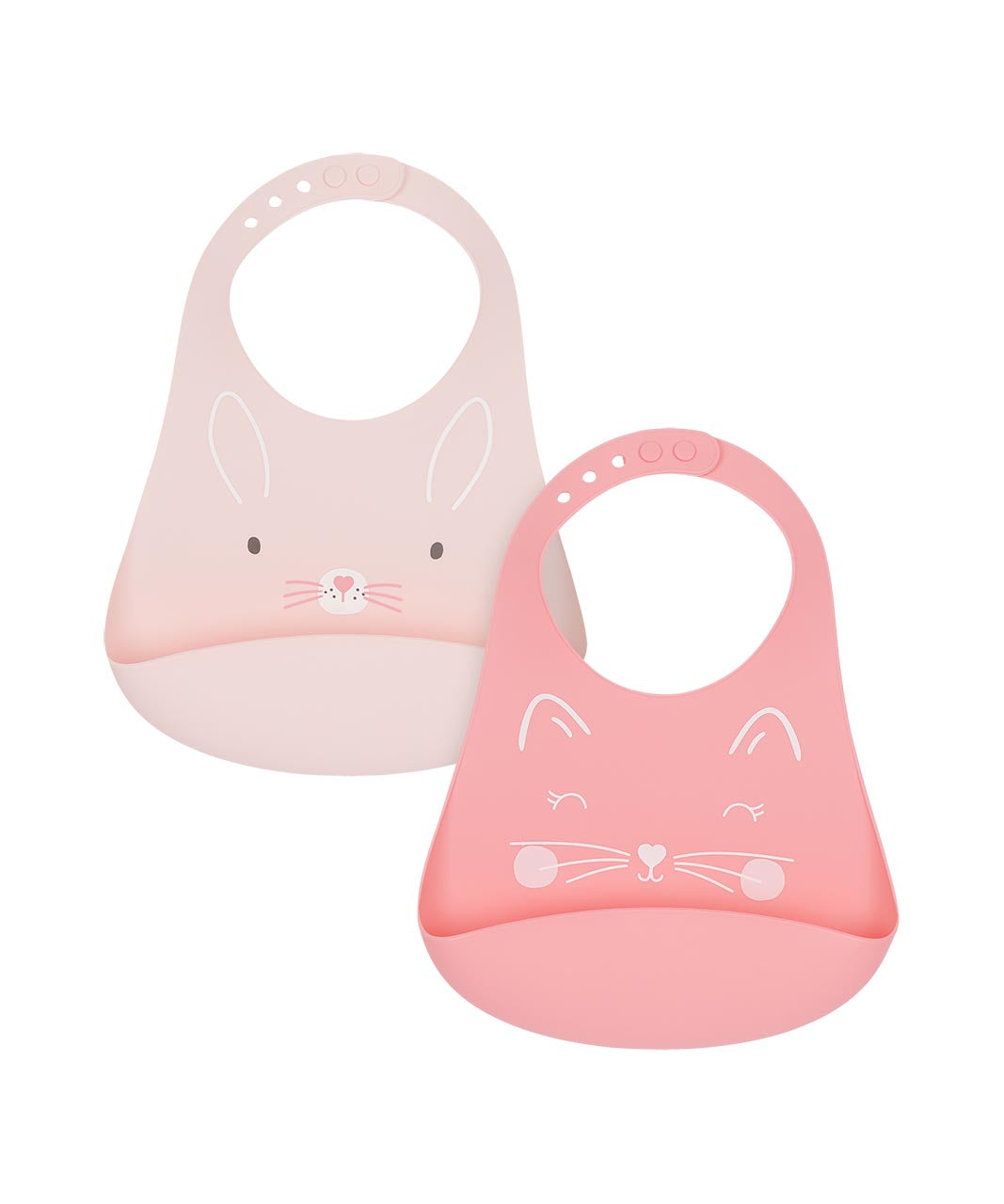 Mothercare Cat And Bunny Crumb-Catcher Silicone Bibs - 2 Pack